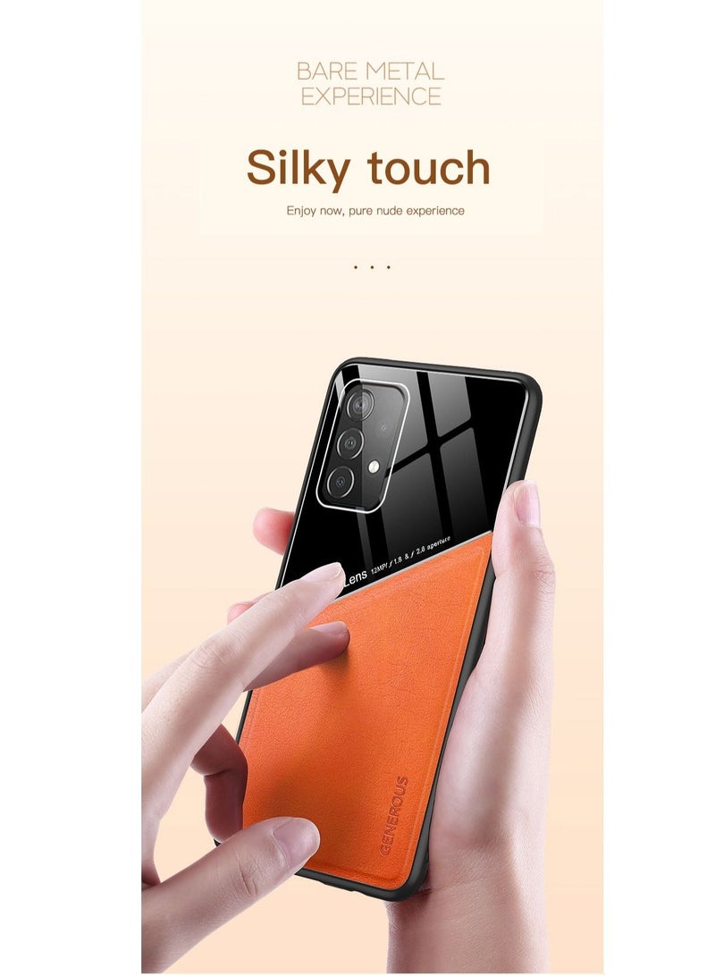 Case Leather Texture Car Magnetic Phone Cover For Samsung Galaxy A52/A52s _Green - Image 2