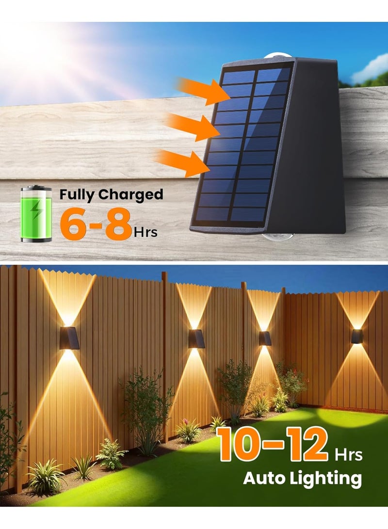 Arabest Solar Wall Lights Outdoor, Upgrade 2000 mAh Wall Sconce Lights 3000/6500K, IP65 Waterproof Wall Mounted Solar Outdoor Lights for Fence Porch Patio Garage Pergola Backyard(Dual Color, 2 Pack) - Image 5