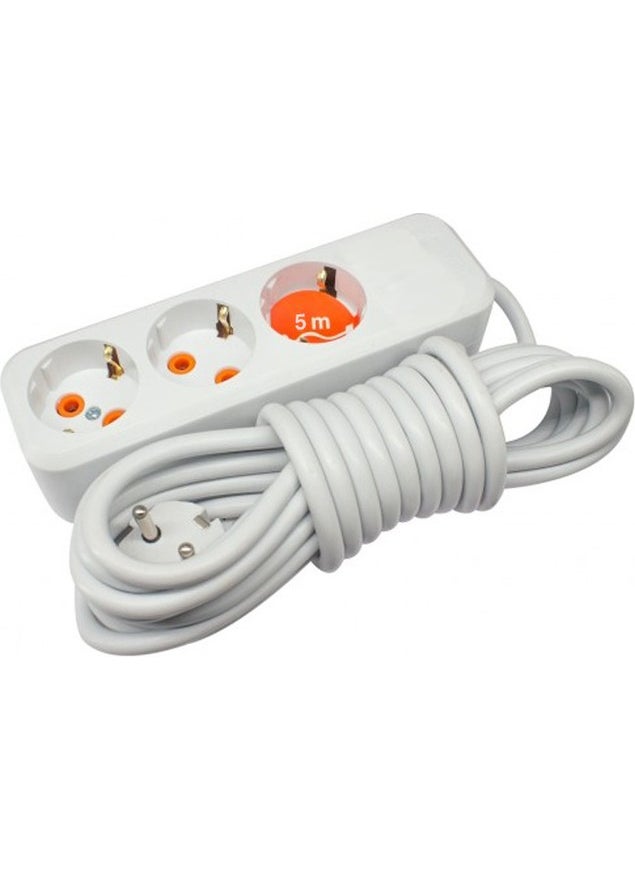 ASEL 3 Way Grounded Wired Socket 5 m 