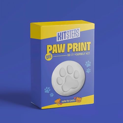 KITSTERS,DIY Paw Printing Kit for Cats & Dogs,Paw Prints of Your Little Fur Babys',Fun Activity for Pet Parents - Memories,Art & Craft - Mould Cast - Epoxy Resin,Video Workshop Included, White - Image 1