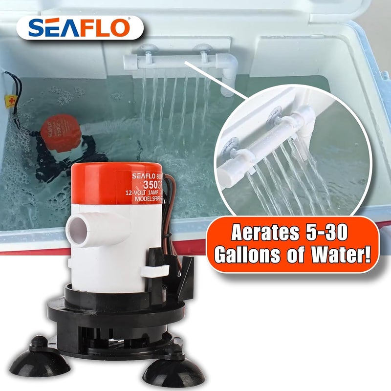 SEAFLO 10 Series Portable Livewell Aerator Kit - 12V, 350 GPH, Adjustable Hosepipe, Submersible, Corrosion-Resistant, Efficient Oxygenation, Fresh/Saltwater Use, CE & ROHS Certified, 4-Year Warranty - Image 5