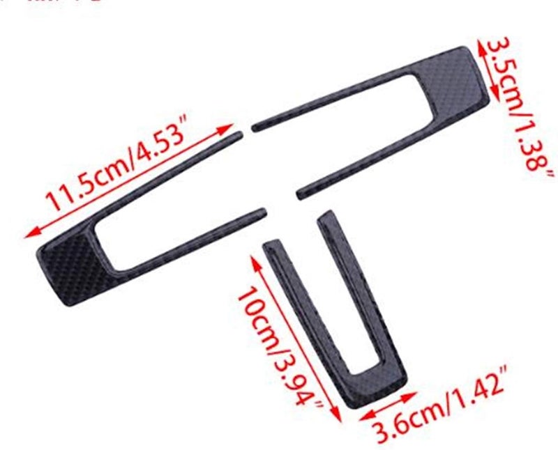 QASULER Carbon Fiber Steering Wheel Button Cover for Ford Mustang - Image 2