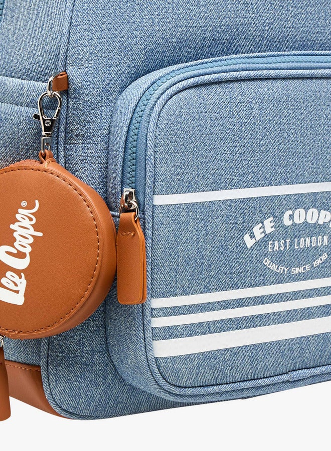 لي كوبر حقيبة ظهر مدرسية نسائية بطبعة شعار وإغلاق بسحاب وحقيبة مرفقة - Image 5