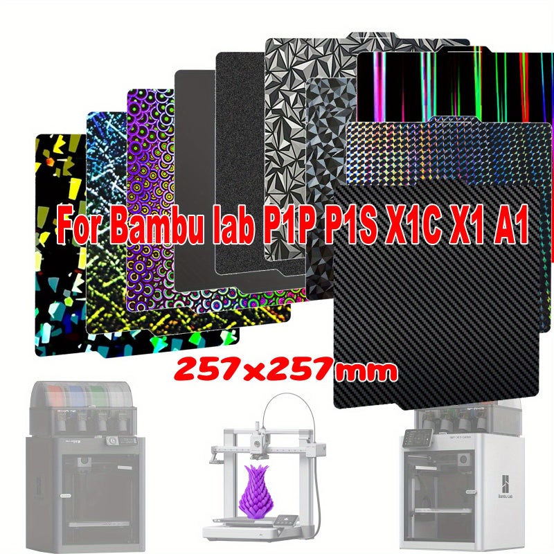 Kaleidoscope Skynet Textured PEI Build Plate Removable Spring Steel Carbon Print Bed for 3D Printer Heatbed - Image 1