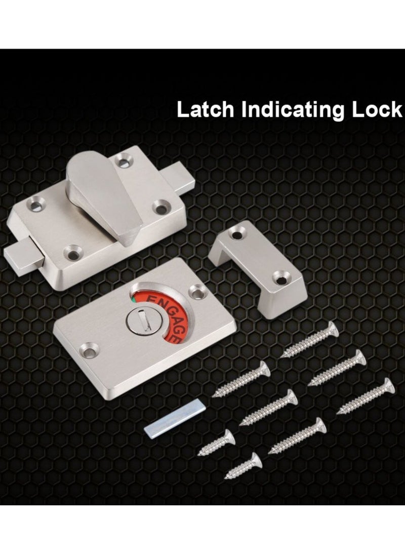 Generic - Indicator Privacy Bolt,Stainless Steel Bolt Door Lock Indicator Bolt Vacant/Engaged Bathroom WC Public Restroom Toilet Privacy Partition Door Lock Latch - Image 1