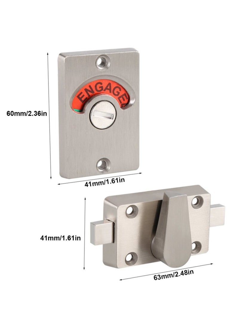 Generic - Indicator Privacy Bolt,Stainless Steel Bolt Door Lock Indicator Bolt Vacant/Engaged Bathroom WC Public Restroom Toilet Privacy Partition Door Lock Latch - Image 1