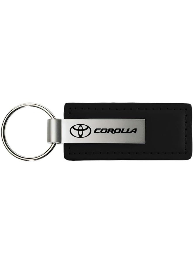 TOYOTA Toyota Corolla Black Leather Key Chain - Image 1