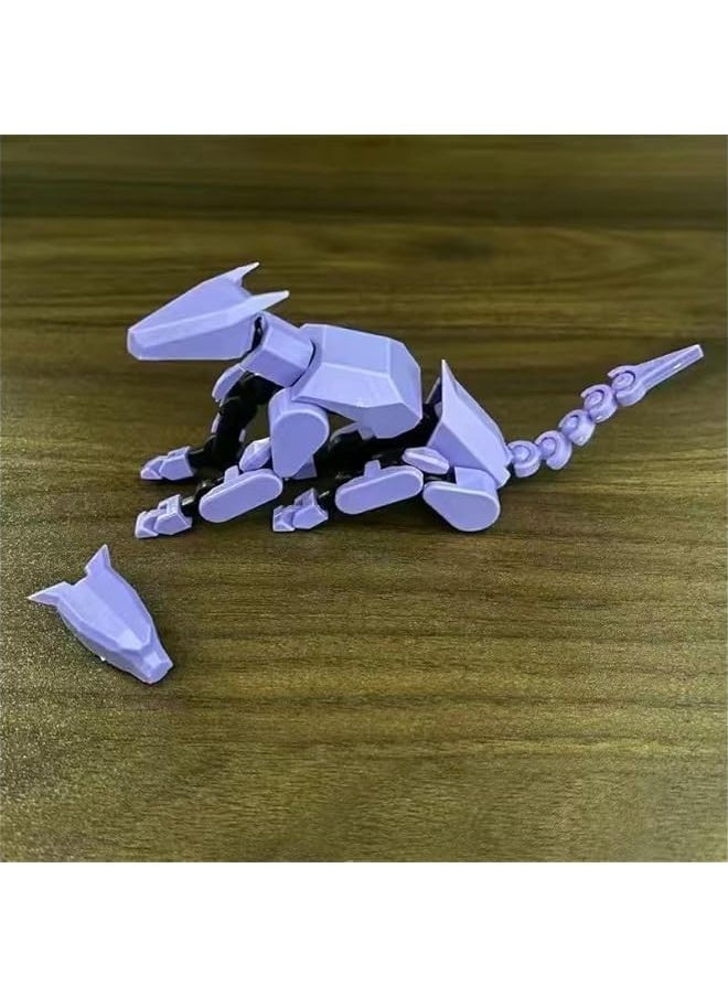 Generic - Robot Dog Action Figure, 3D Printed Dog Model, Multi-Joint Movable Robot Dog, PVC Model Full Body Mobile Robot Dog Desktop Decoration Ornament, Purple - Image 1