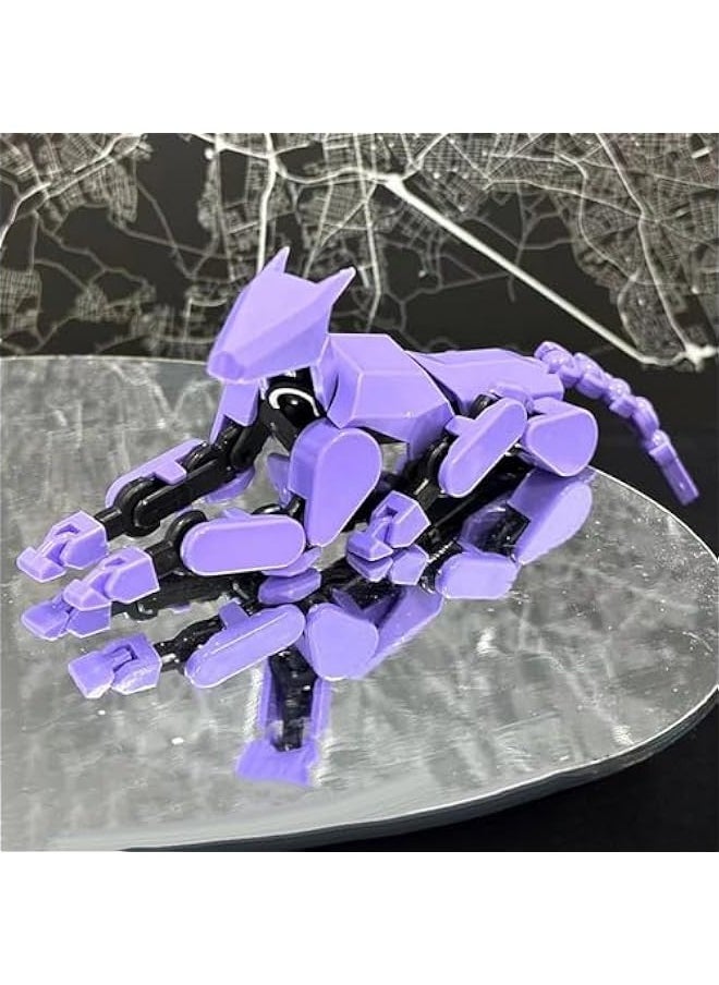 Generic - Robot Dog Action Figure, 3D Printed Dog Model, Multi-Joint Movable Robot Dog, PVC Model Full Body Mobile Robot Dog Desktop Decoration Ornament, Purple - Image 1