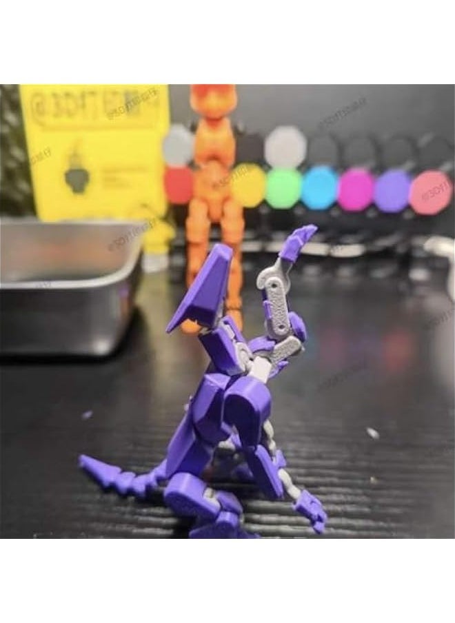 Generic - Robot Dog Action Figure, 3D Printed Dog Model, Multi-Joint Movable Robot Dog, PVC Model Full Body Mobile Robot Dog Desktop Decoration Ornament, Purple - Image 1