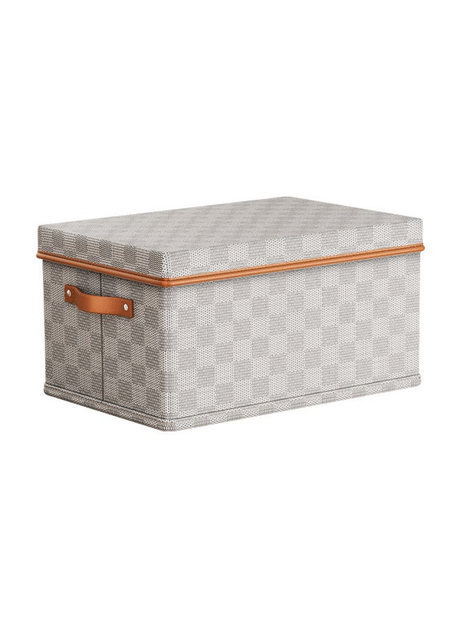 Autonomy New Non-woven Checkerboard Top And Bottom Lid Clothing Storage Box, Household Organizer Magic Box, Toy Storage Basket - Image 3
