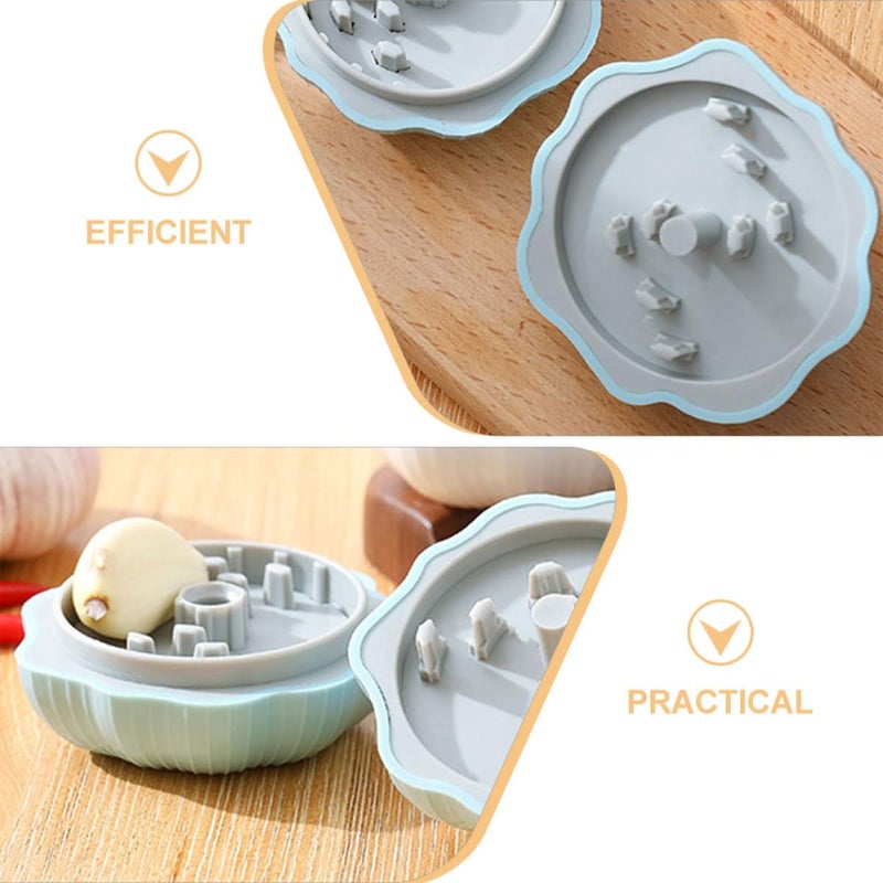 Light Blue Manual Garlic Press Crusher Masher Kitchen Tool for Camping Home Cooking - Image 4