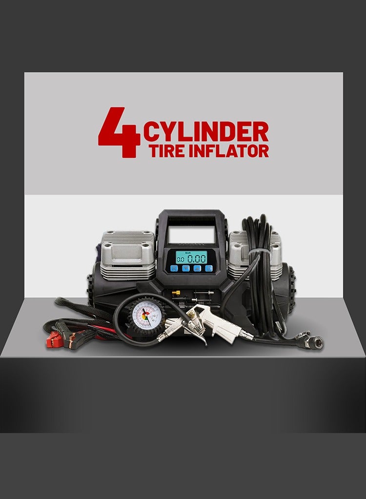 MR.SMART Mr Smart 4 Cylinder Portable Tire Inflator, 150 PSI Maximum Output, Digital Display with Gauge, 400 LPM - Image 3