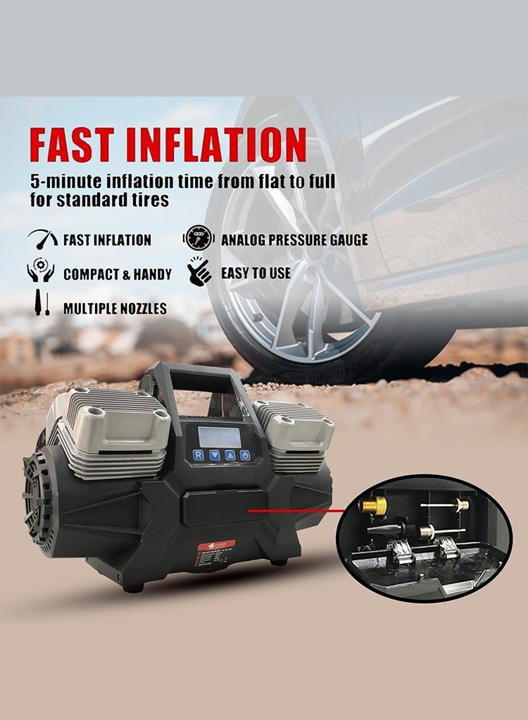 MR.SMART Mr Smart 4 Cylinder Portable Tire Inflator, 150 PSI Maximum Output, Digital Display with Gauge, 400 LPM - Image 4