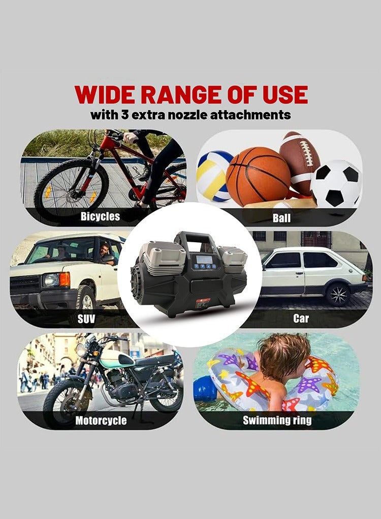 MR.SMART Mr Smart 4 Cylinder Portable Tire Inflator, 150 PSI Maximum Output, Digital Display with Gauge, 400 LPM - Image 5