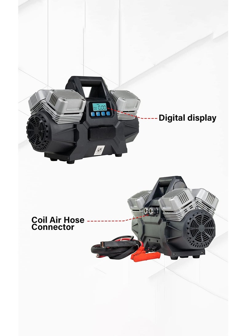 MR.SMART 4 Cylinder Portable Tire Inflator Air Compressor, 150 PSI Heavy Duty Air Pump, 400 LPM Fast Inflation, Digital Pressure Display, Auto Shut-Off, 12V Car Tyre Pump for SUV, Pickup, 4x4 & Truck - Image 3