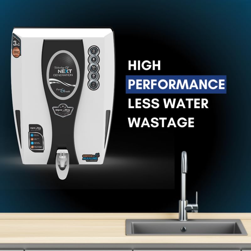 AQUAULTRA Aqua Ultra I25 Copper Water Purifier With ROUFUV LED in tank taste adjuster 65 water saving ISI BIS Certified Premium series 12 Liter 18 Liter LPH - Image 4