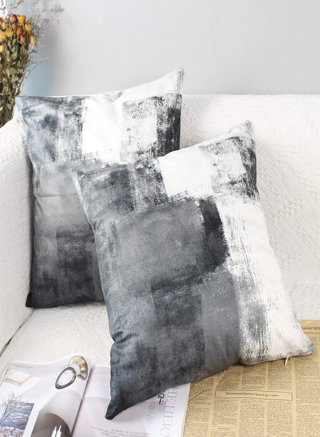 OYIMUA Gray Throw Pillow Covers 20x20,Modern Abstract Gray and White Couch Pillow Covers,Decorative Accent Pillow Cover,Square Pillow Cases for Sofa Living Room Bedroom Set of 2 - Image 1