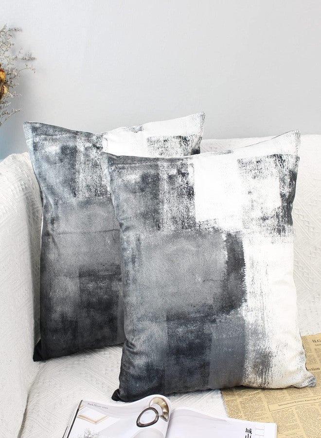OYIMUA Gray Throw Pillow Covers 20x20,Modern Abstract Gray and White Couch Pillow Covers,Decorative Accent Pillow Cover,Square Pillow Cases for Sofa Living Room Bedroom Set of 2 - Image 2