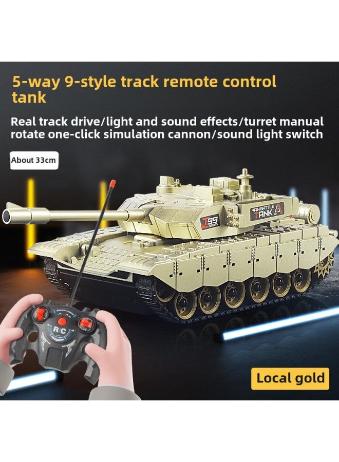 Loquat Children's Remote Control Car Tank Toy Car Sound And Light Cannon Model Main Battle Electric Armored Car Crawler Boy-Color:Type 99 Remote Control Tank Color Box - Image 1