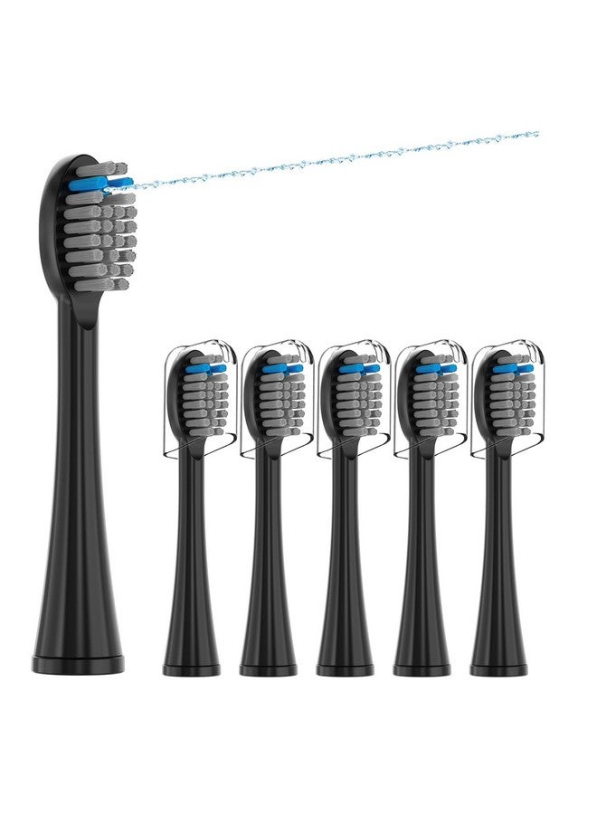 pisonicleara Replacement Flossing Toothbrush Heads(6Pc) Fit For Waterpik Sonic Fusion 2.0 Sf01 Sf02 Sf03 & Sf04 Tooth Brush Refill Pisoniclea(Sfblack) - Image 1