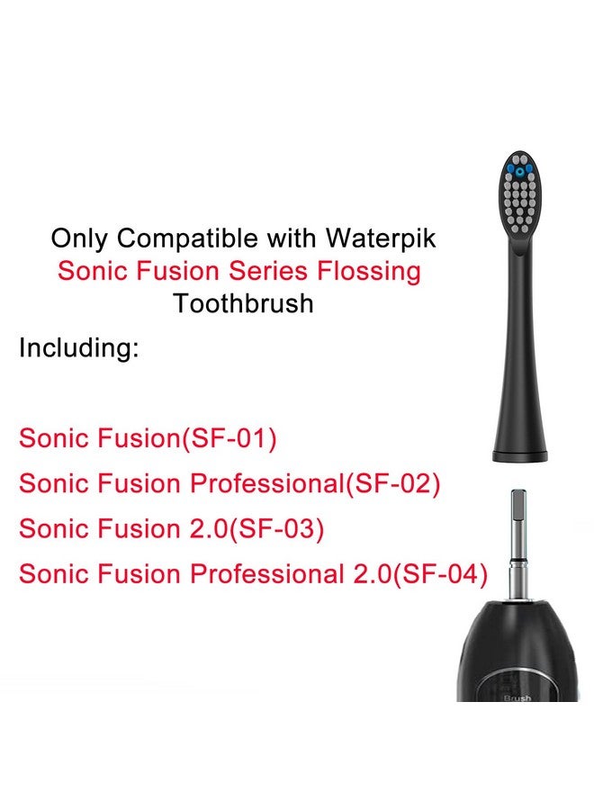 pisonicleara Replacement Flossing Toothbrush Heads(6Pc) Fit For Waterpik Sonic Fusion 2.0 Sf01 Sf02 Sf03 & Sf04 Tooth Brush Refill Pisoniclea(Sfblack) - Image 2