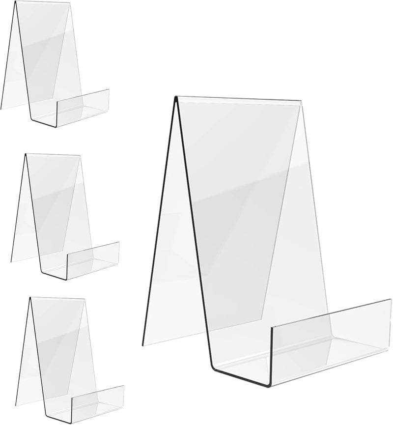 Al Raied ARS® Clear Acrylic Book and Display Stand Set - 5 Piece Tabletop Easel Holders for Books, Tablets, Artwork, Photos, and Music Sheets - Image 1