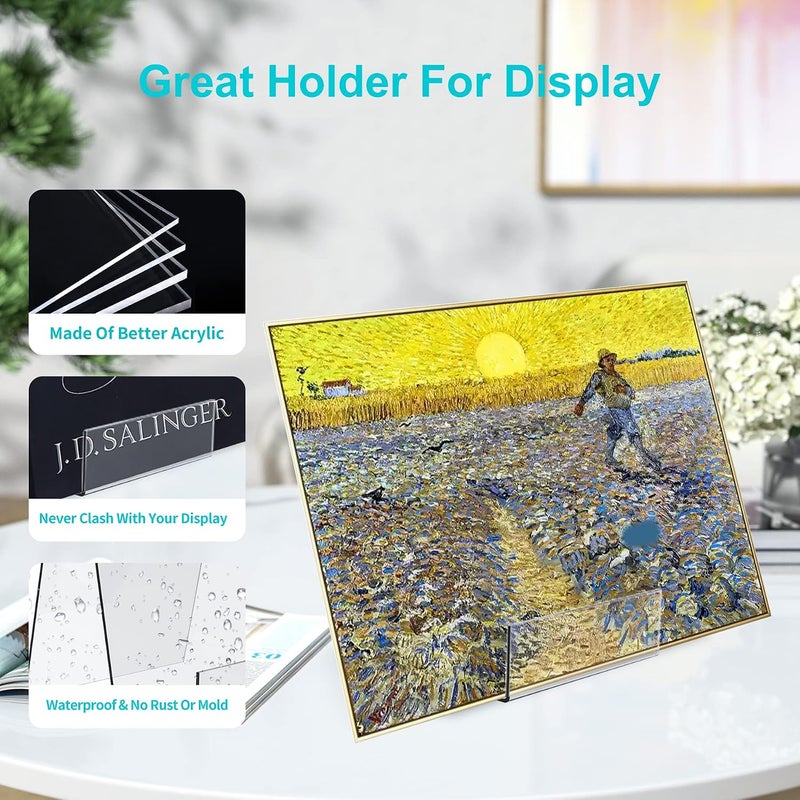 Al Raied ARS® Clear Acrylic Book and Display Stand Set - 5 Piece Tabletop Easel Holders for Books, Tablets, Artwork, Photos, and Music Sheets - Image 3