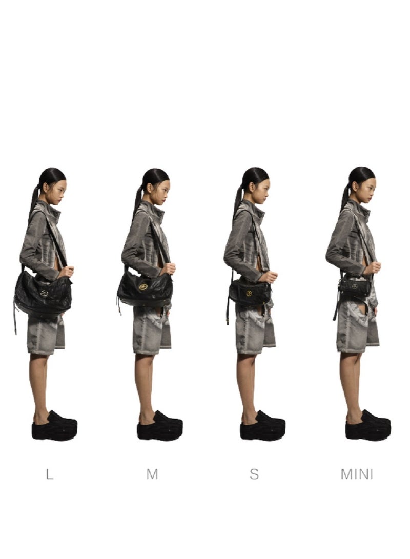 GT GROTTO Black Stone medium sized Large Capacity Shoulder Crossbody Bag Unisex - Image 5