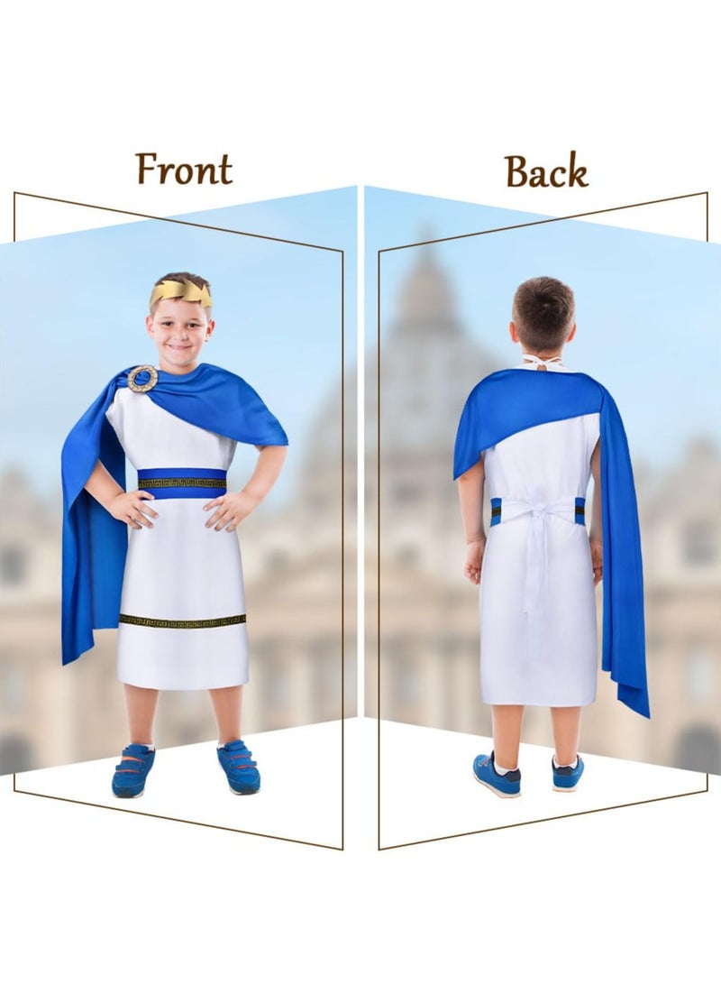 KOWVOWZ KOWVOWZ Greek Toga Costume for Kids Boys, Ancient Roman Dress Greek, God Costume Greece Mythos Philosopher Rome Nobility Cosplay, Roman Greek Costumes for Boys Themed Party Cosplay  - Image 4