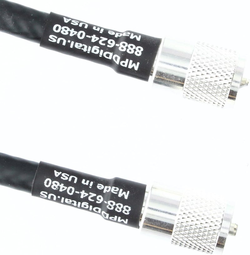 MPD Digital Made in The USA RG-213 - Non Contaminating UL Listed Coaxial Cable with USA Made UHF PL-259 Male Connectors for HF VHF UHF Ham and CB Radio Antenna Cable, 5ft - Image 1