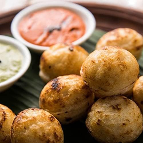 KARVA GROUP KARVA GROUP NonStick Heavy Duty Aluminium Single Bakelite Handle Appam Patra Paniyarakkal Paniyaram Appe Maker Appam Pan for Cooking Purpose Pan Cake Maker with Glass Lid  - Image 3
