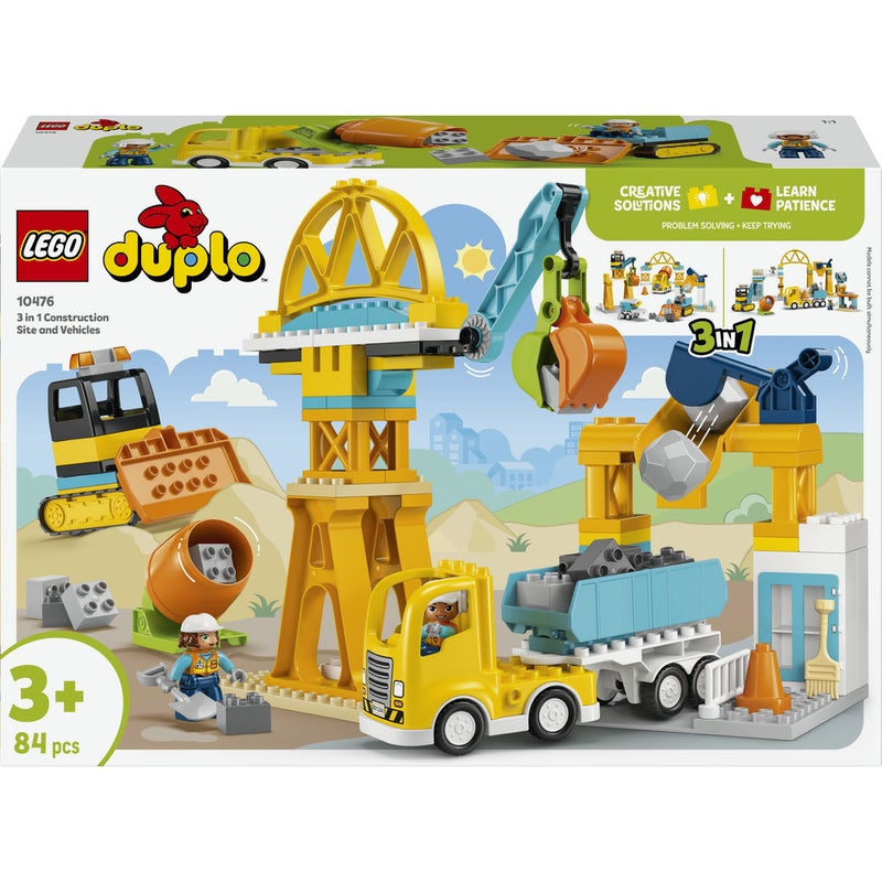 LEGO DUPLO 3 in 1 Construction Site and Vehicles Toy 10476 (Age 3+, 84 Pieces) - Image 2