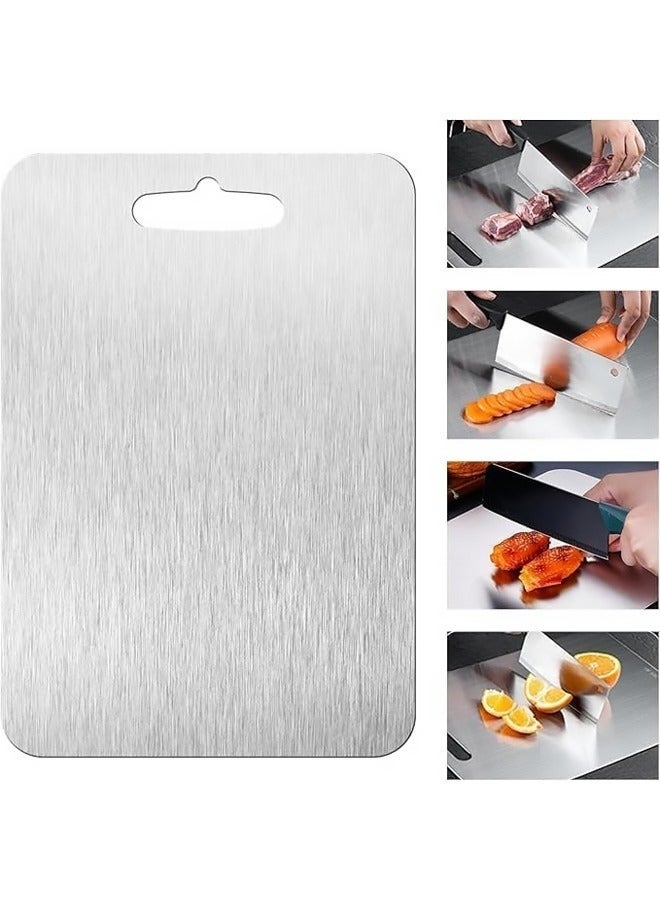 Bukela New Titanium Cutting Board - 100% Pure Titanium Cutting Boards For Kitche,1 Pack Double-sided food-grade Titanium Cutting Board For Cutting Meats, Fruits And Vegetables. (30X20cm) - Image 1