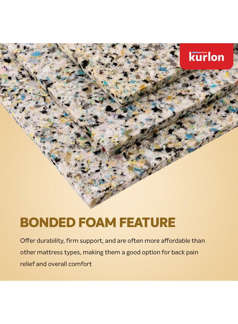 Kurlon Mermaid Medium Firm Memory Foam Mattress |Rebonded Foam Core for Spinal Support |Durable HR Foam & Quilted Comfort Top | 10 year warranty | 200x200x25 - Image 3