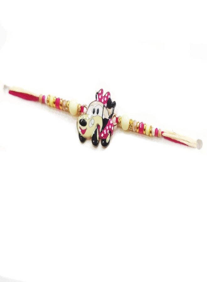 BITONA® 1 Pc kids metallic Rakhi with all Tika essentials- (Style no-6) - Image 2