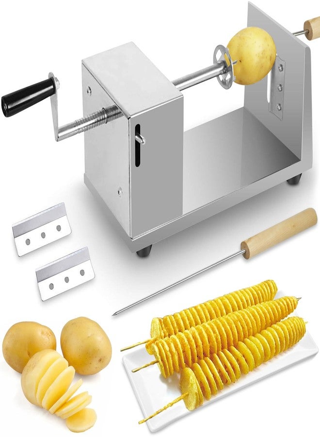 METLUCK Tornado Potato Spiral Cutter, METLUCK Manual Stainless Steel Potatoes Twister Slicer - Image 1
