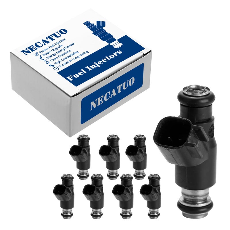 NECATUO Set of 8 Fuel Injectors Compatible with GMC Sierra 2500 HD Chevrolet Silverado 2500 HD 20102013 60L V8 Replaces 12613412 FJ1089 2173412 - Image 2