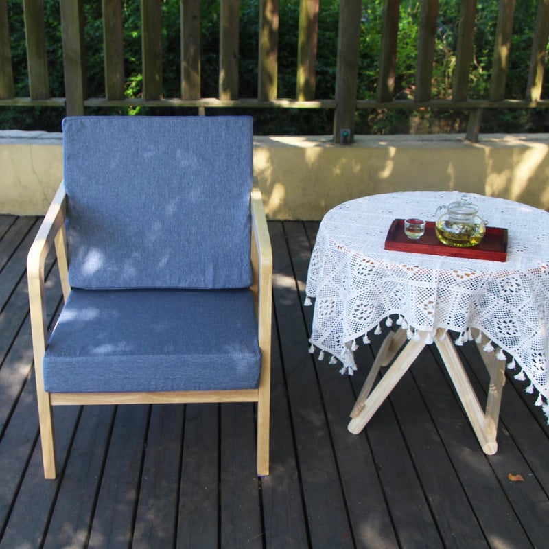 youngseahome Patio Seat Cushion Covers,Washable Slip Covers Replacement,Waterproof Outdoor Furniture Chair Cushion Pillow Seat Cover for Couch,Garden,Sofa,Denim Blue,24"Ã—24"Ã—4"(4 Covers Only) - Image 3