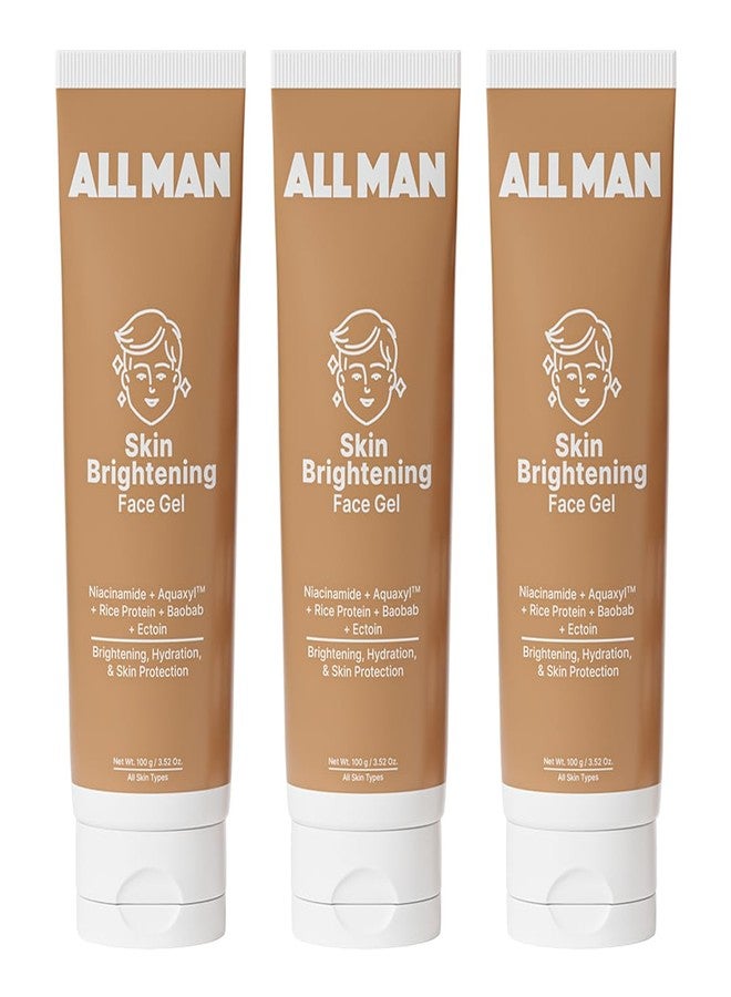 Allman ALL MAN Skin Brightening Face Gel, Brightens & Even Skin tone, Reduce Dark Spots & Hyperpigmentation, Long-Lasting Hydration with Aquaxyl, Ectoin & Hydrolyzed Rice Protein | Pack of 3 | 300g - Image 1