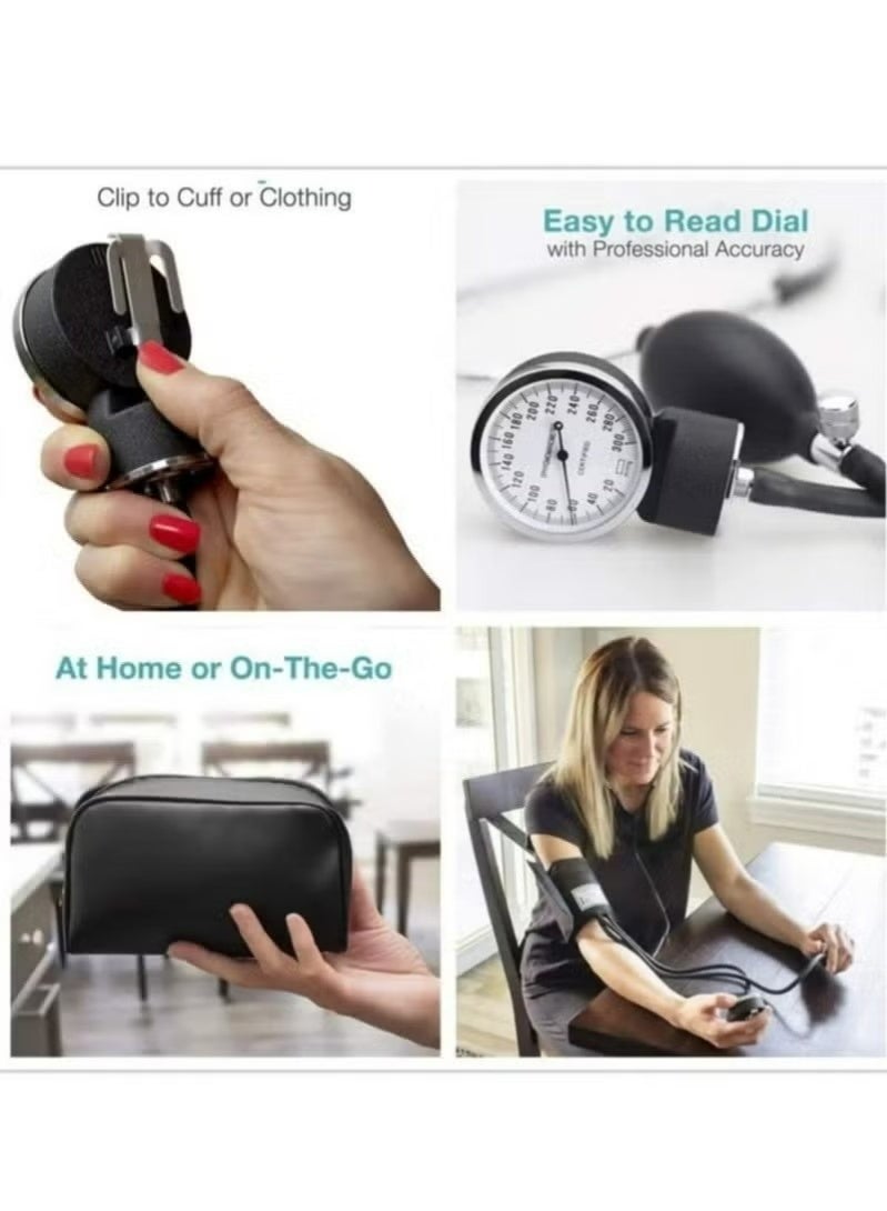 Aneroid Blood Pressure Monitor Kit，Manual Home Blood Pressure Monitor Kit With Large Adult Cuff And Stethoscope - Image 4