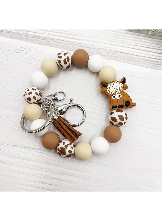AELUUAKE 73Pcs Highland Cow Silicone Beads 15mm Round Silicone Beads Bulk Western Cow Brown Silicone Focal Beads Cow Rubber Beads DIY Crafts Loose Spacer Beads for Pens Keychains Bracelet Necklace Making - Image 5