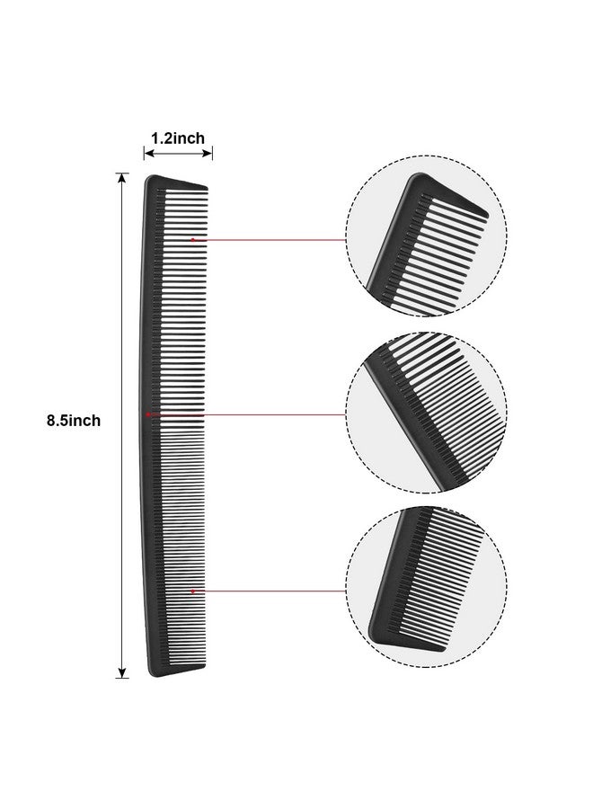 Leinuosen 3 Pack Black Carbon Barber Fiber Cutting Combfine Tooth Hair Combhairdressing Styling Combsheat Resistant Combsstyling Combs For Salon (Style G) - Image 2