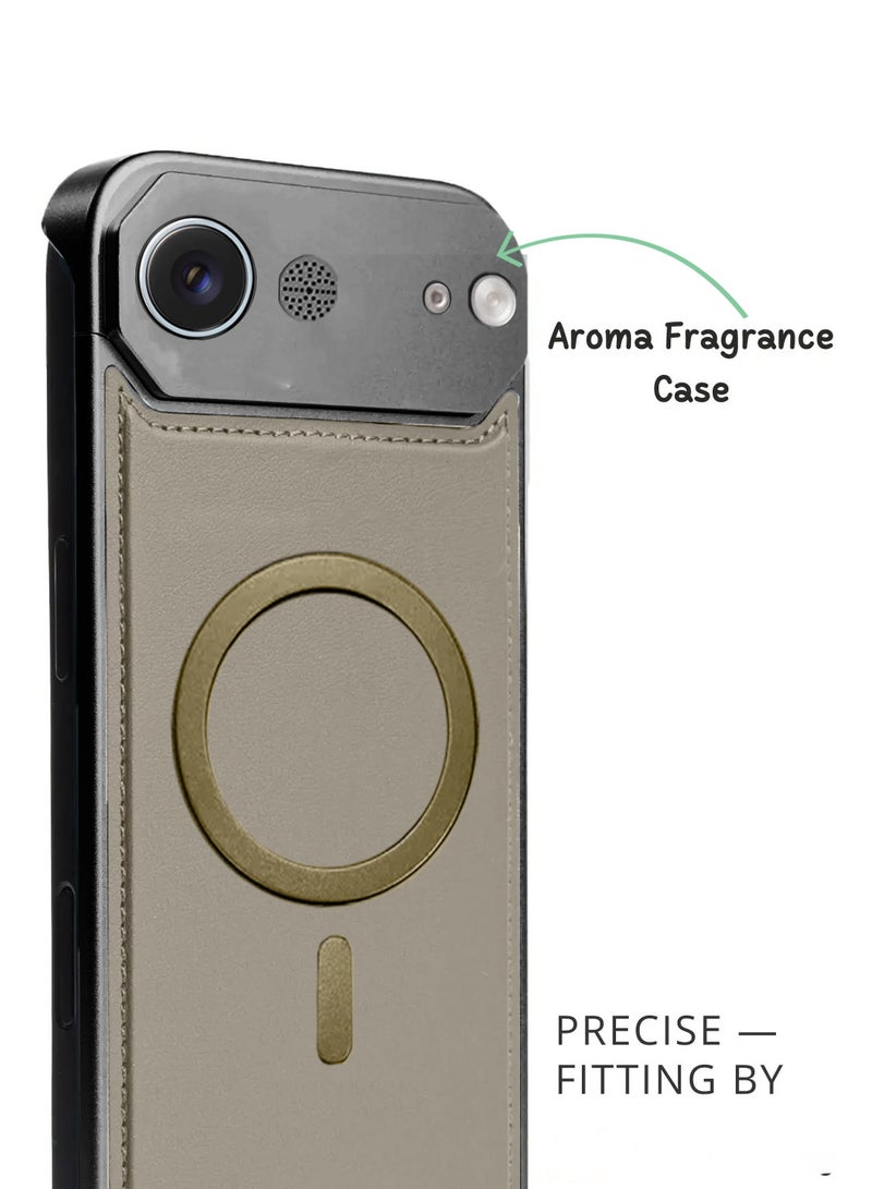 Wtech Apple iPhone Air 5G 2025 Metal Frameless Case Metallic Vegan Leather Magsafe Support Hard With Speaker Case Cover (MCMPMN) - Gold - Image 4