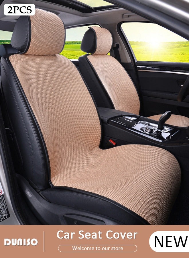 DUNISO 2pcs Auto Breathable Universal Four Seasons Front Car Seat Covers Luxury Include Front Car Seat Protector Compatible with 95% Vehicle Fit for Cars Truck SUV or Vans - Image 1