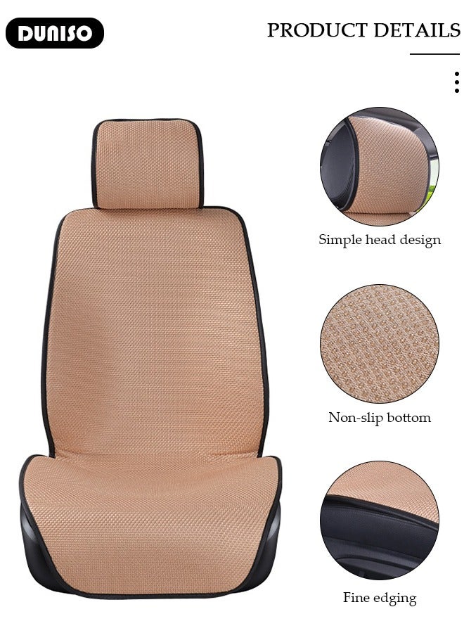 DUNISO 2pcs Auto Breathable Universal Four Seasons Front Car Seat Covers Luxury Include Front Car Seat Protector Compatible with 95% Vehicle Fit for Cars Truck SUV or Vans - Image 3