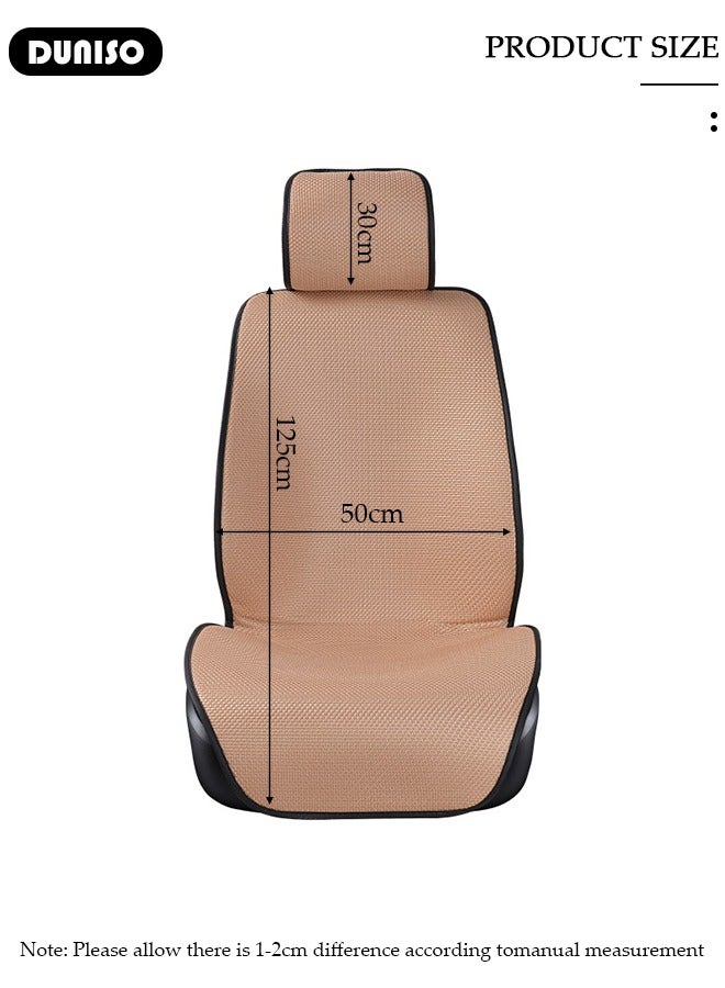 DUNISO 2pcs Auto Breathable Universal Four Seasons Front Car Seat Covers Luxury Include Front Car Seat Protector Compatible with 95% Vehicle Fit for Cars Truck SUV or Vans - Image 4