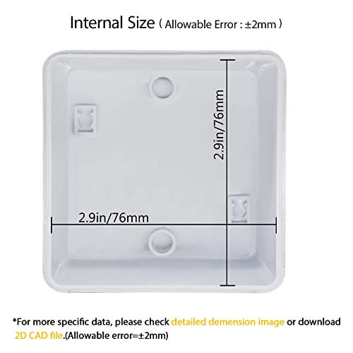 LeMotech Junction Box, Electrical Box IP65 Water Resistant Dustproof ABS Plastic Project Enclosure for Electronics White 3.1 x 3.1 x 1.9 inch - Image 3