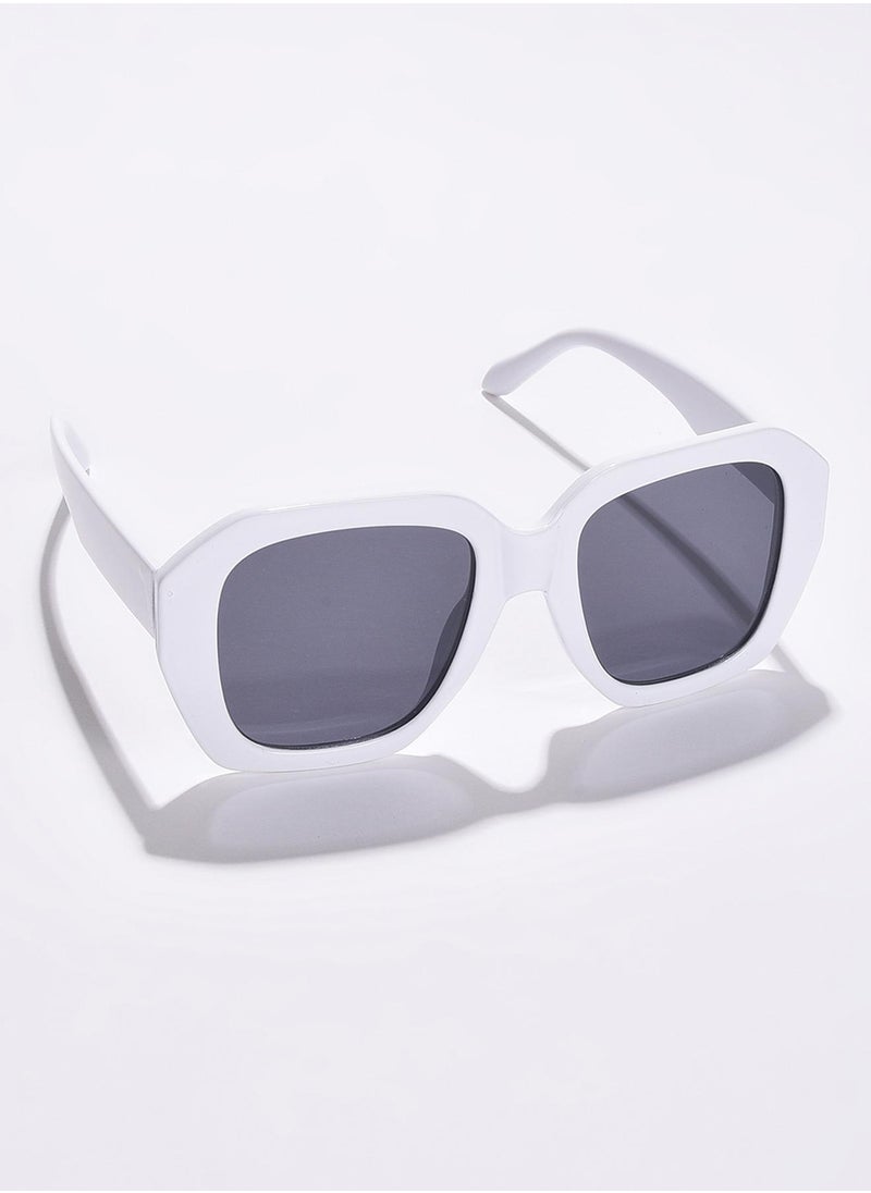 Haute Sauce Black Lens White Wayfarer Sunglasses  - Image 1
