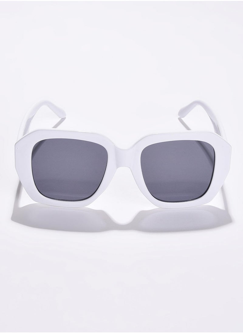 Haute Sauce Black Lens White Wayfarer Sunglasses  - Image 3